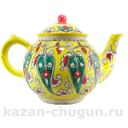 Фотография желтого чайника узбекского