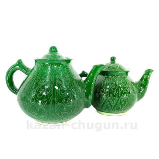 Фотография зеленого чайника из Узбекистана