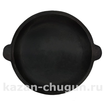 Фотография внутренней поверхности чугунной крышки-сковороды для 8 литрового узбекского казана
